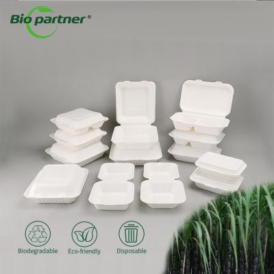 China Customized Logo Acceptable Eco Friendly Sugarcane Food Container Disposable Tableware for sale