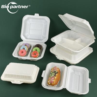 China AF16 20 pack 7 inch 3 compartment bento plate disposable lunch box for Freezer safe Yes for sale