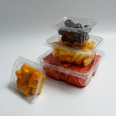 Chine Embossing PET Tamper Proof Plastic Hinged Container for Pre-cut Fruits and Vegetables à vendre