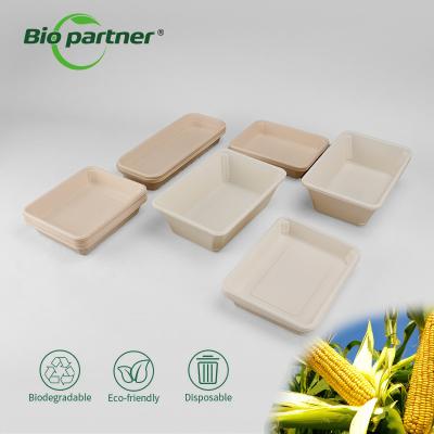 China Eco-Friendly Customized Size Cornstarch Disposable Plate Tableware for Lunch Sushi for sale