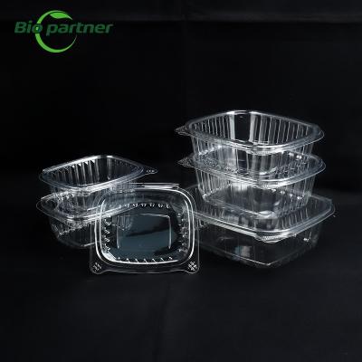 China Embossing Square Clamshell Food Boxes Clear Blister Box for Disposable Food Container Te koop