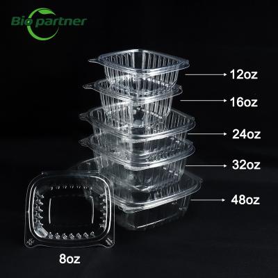 China Plastic Hinged Fruit Punnet Container The Ideal Solution for Takeaway Salads and Fruits for sale