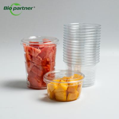 China Biopartner Pre Cut Fruit Vegetable Packaging To Go Deli Container Cutting Slicer Cup With Lid for sale