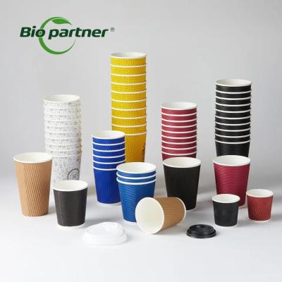 중국 Customized Logo Double Wall Paper Coffee Cup for Disposable and Degradable Hot Drinks 판매용