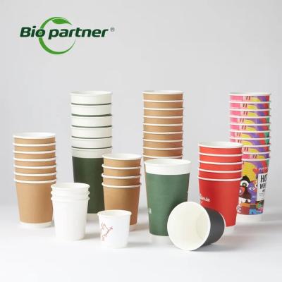 China Disposable Biodegradable Eco Friendly Double Wall Coffee Cup with Customized Logo for sale