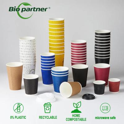 중국 Disposable Eco Friendly WITH LID Biodegradable Water Based Paper Cup for Hot Coffee 판매용