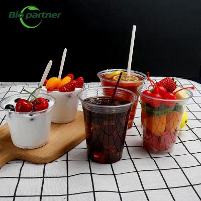 China Customized Logo Acceptable Takeaway Milk Tea Clear Pet Plastic Coffee Boba Tea Cups for sale