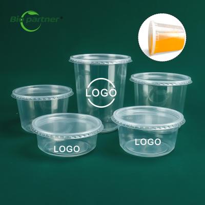 China 24oz PET Plastic Disposable FOOD TUB Togo Soup Cup Noodle Bowl Deli Container with Lid for sale