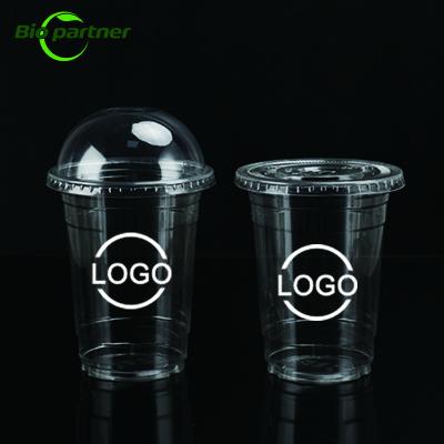 China Biodegradable Fruit Milk Boba Bubble Tea PLA Cup for Beverage Ice Cream Smoothies for sale