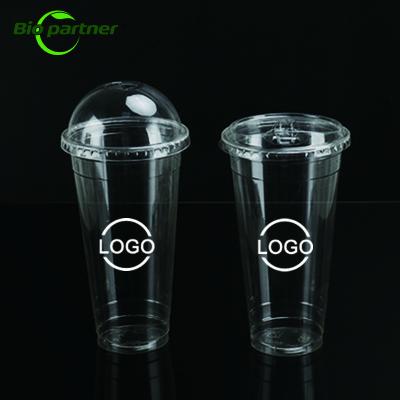 China Biodegradable Cold Drinks Coffee Milk Tea Cups With Lids Degradable PLA Cups Production for sale