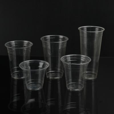 China Biodegradable PLA Clear Disposable Plastic Cold Drinking Cups with Customized Logo for sale