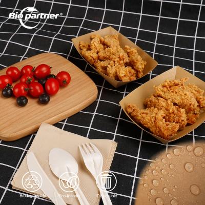 China Disposable Kraft Paper Boat for Serving Hot Dogs Chicken Nuggets Wings and Other Snacks for sale