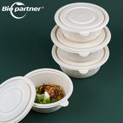 중국 10oz/13oz/20oz/33oz/40oz Capacity Cornstarch Disposable Round Food Container for Salad 판매용