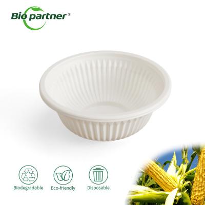 China Natural Color 250ml Corn Starch Disposable Salad Bowl for Eco-Friendly Tableware for sale