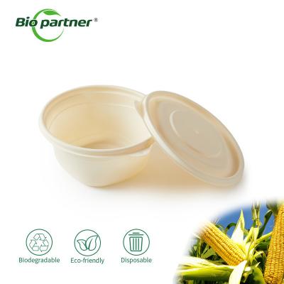 중국 Eco-friendly Natural Color Plastic Cornstarch Bowl for Take Away Lunch Food Container 판매용