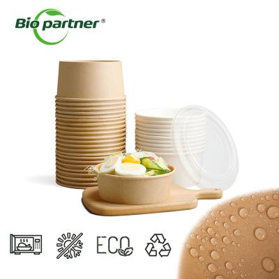 China Home Hotel Restaurant Wedding Party Disposable Take Away Salad Bowl Kraft Paper Bowl with Lid for sale