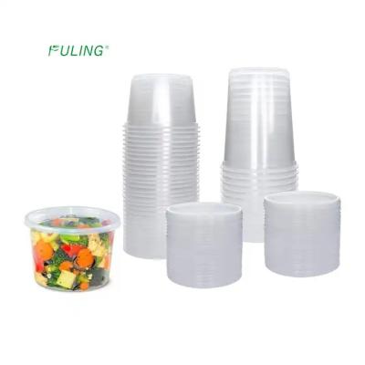 China 24/32 oz PP Plastic Deli Cup With Lids Custom Design Printing for School Food Storage for sale