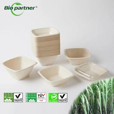 China Food Packaging Biopartner Natural Sugarcane Bagasse Round Soup Bowl Composable Tableware for sale