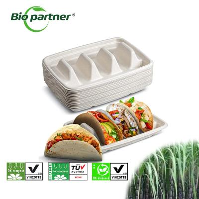 China Back to School Occasion Eco-Friendly Disposable Taco Holders Taco Plate Box Platter for sale