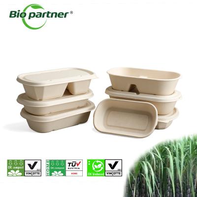 China Bio Degradable Food Packaging 24oz 32oz 40oz 46oz Disposable Square Bowls with Lids for sale