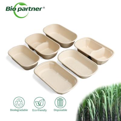 China Disposable Hot Soup Microwavable Bowls Biodegradable Natural Sugarcane Food Container for sale