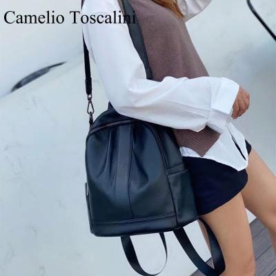 China Waterproof College Cowhide Fashion Handbag Foldable Luxury Waterproof Women Travel Backpack Custom Made for sale