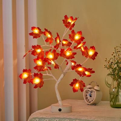 China Custom Waterproof IP65 Festoon Festival Holiday Lighting PVC Thanksgiving Day Decorations LED Maple Tree String Light for sale