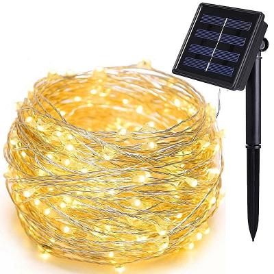 China Outdoor Waterproof Solar Powered LED String Lights Christmas Decoration Copper Wire Micro String Lights For Outdoor Garden Decoration for sale