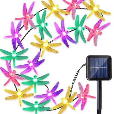 China Custom Solar Dragonfly Lamp String LED Outdoor Waterproof Christmas Festival Lights Decorative Yard Yard Lights for sale