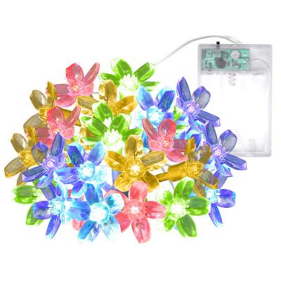 China CUSTOM LED outdoor waterproof yard decorative lights small 7m 50 flower string light flashing colorful for sale