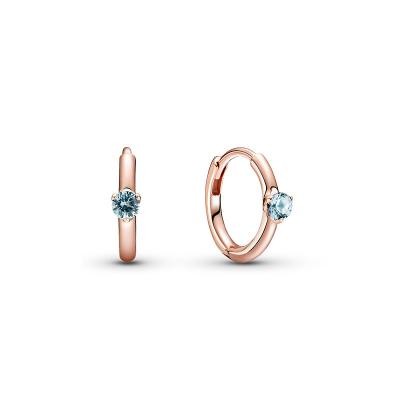 China FASHIONABLE factory wholesale S925 2021 sterling silver rose gold jubilee series new solitaire earrings woman stud earrings for sale