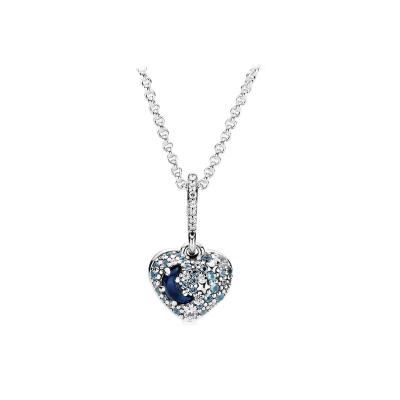 China Fashionable New Blue Moon Silver Heart Necklace Series Car Pumpkin Jewelry S925 New Women's Pendant Necklace for sale