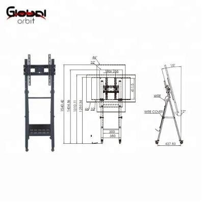 China TV Stand Tilting Screen LCD TV Wall Mount TV Stand Bracket Cart With Wheels for sale