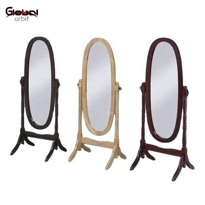 China Traditional Vintage Style Mirror Rack Floor Dressing Integral Mirror Floor Mirror Rack for sale