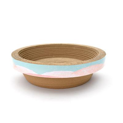 China Cats Cat Toys Customized High Density Corrugated Paper Scratcher Bowl Shape Scratch Board Cat Nest for sale