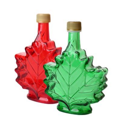 China Wholesale 50ml 100ml 250ml Maple Shaped Beverage Syrup Drinks Beverage Gin Rum Liquor Wine Glass Bottles for sale