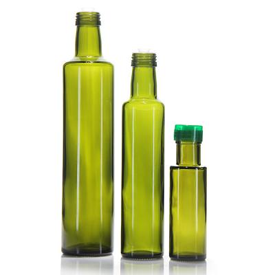 China Xingda Food Custom 125ml 250ml 500ml 750ml 1000ml Green Color Empty Clear Glass Square Round Olive Oil Bottles Manufacturer for sale