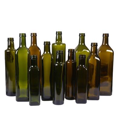 China Food Xingda Bespoke Drak Green Brown Black 250Ml 500Ml 750Ml 1000Ml Round Square Vinegar Olive Oil Glass Bottles Manufacturer for sale