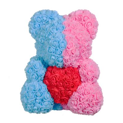 China Pe Factory Wholesale Prices 40Cm Pe Foam Artificial Rose Flower Teddy Bear For Weddings Valentine'S Day for sale