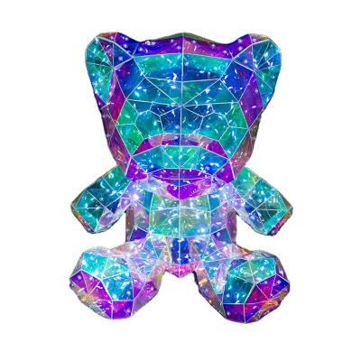 China Eclectic Wholesale Creative 3D Led Glowing Holographic Teddy Bear Night Light Christmas Holiday Decorative Light for sale