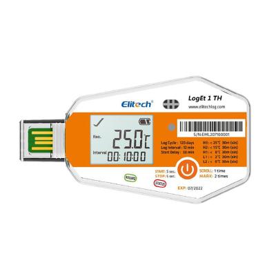 China Elitech Disposable Temperature And Humidity Data Logger LogEt 1 TH Single Use 16 for sale