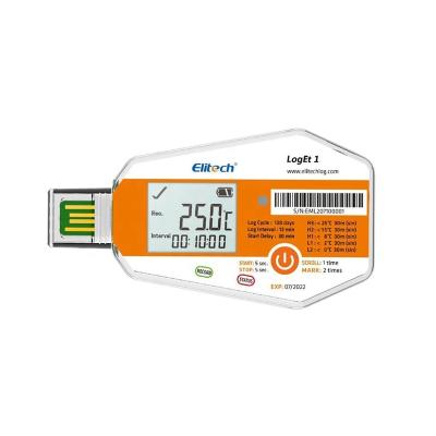 China Cold chain transportation Elitech LogEt 1 Temperature Data Logger Single Use PDF Report USB Port 16000 Points for sale