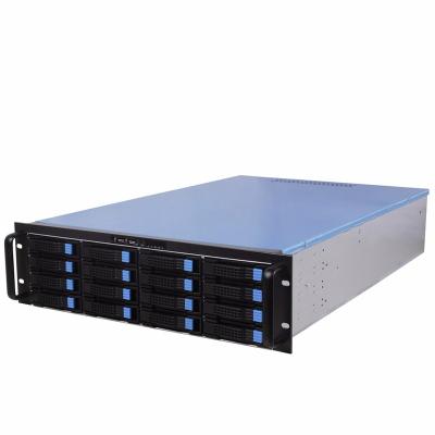 China With 19inch fan chassis 3u storage case 16bays rackmount server case with 800W power supply NAS for sale