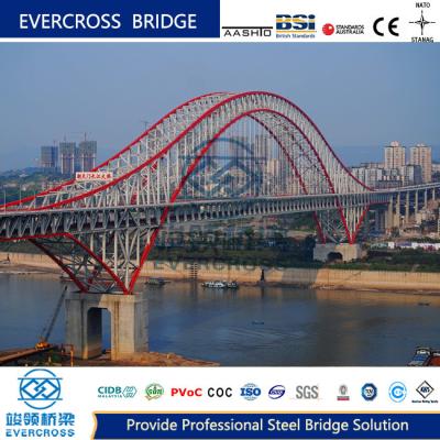 China Permanente prefab stalen boogbrug Prefab stalen bruggen Hoge sterkte Te koop