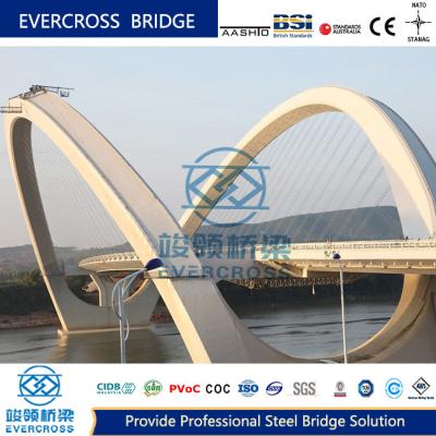 China Wind Resistance Steel Arch Bridge Long Life Prefabricated Steel Bridge for sale