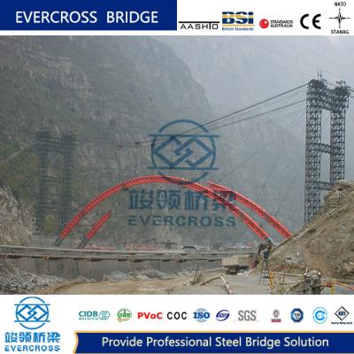 China OEM ODM Prefabricated Steel Arch Bridge With Shot Blasting / Painted Surface for sale