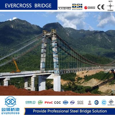 China Large Span Metal Suspension Bridge OEM Steel Concrete Bridge For Railway for sale