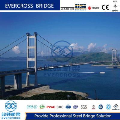 China Composite Steel Cable Suspension Bridges With Iconic Structures for sale