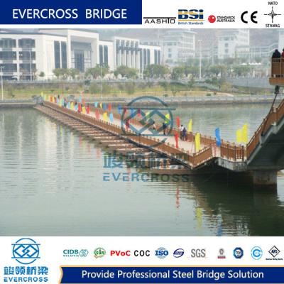 China Puente flotante ecológico Puente portátil de acero para peatones en venta