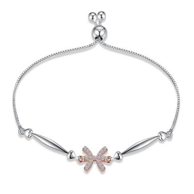 China CLASSIC Collection 12 Fashion Jewelry Luxury Bracelet 925 Sterling Silver Adjustable Horoscope Pisces Bracelet for sale